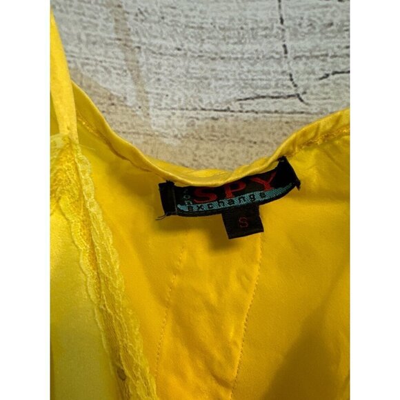Spy Zone Exchange Yellow Satin & Lace Camisole Size S - Picture 4 of 5
